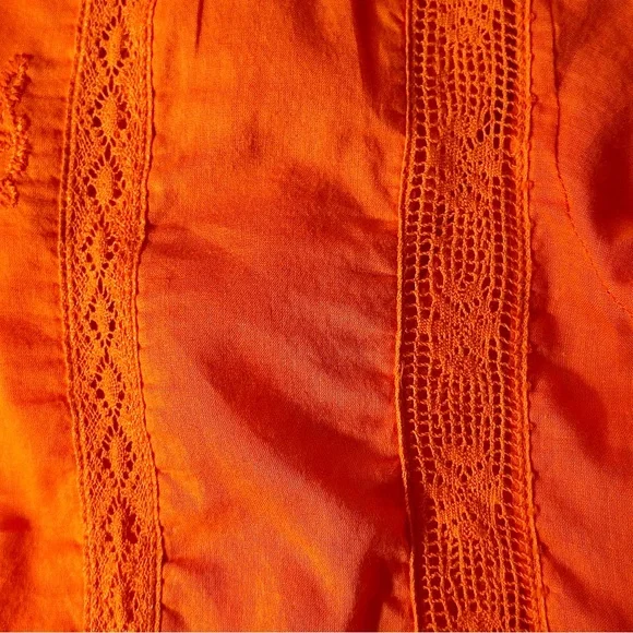 Free People Victorian Waisted Lace Inset and Embroidered Mini Dress Sz S/M - Picture 9 of 10